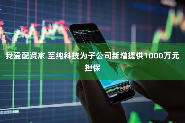 我爱配资家 至纯科技为子公司新增提供1000万元担保