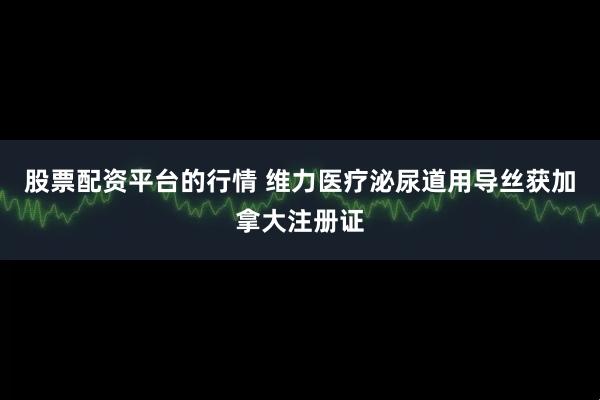股票配资平台的行情 维力医疗泌尿道用导丝获加拿大注册证